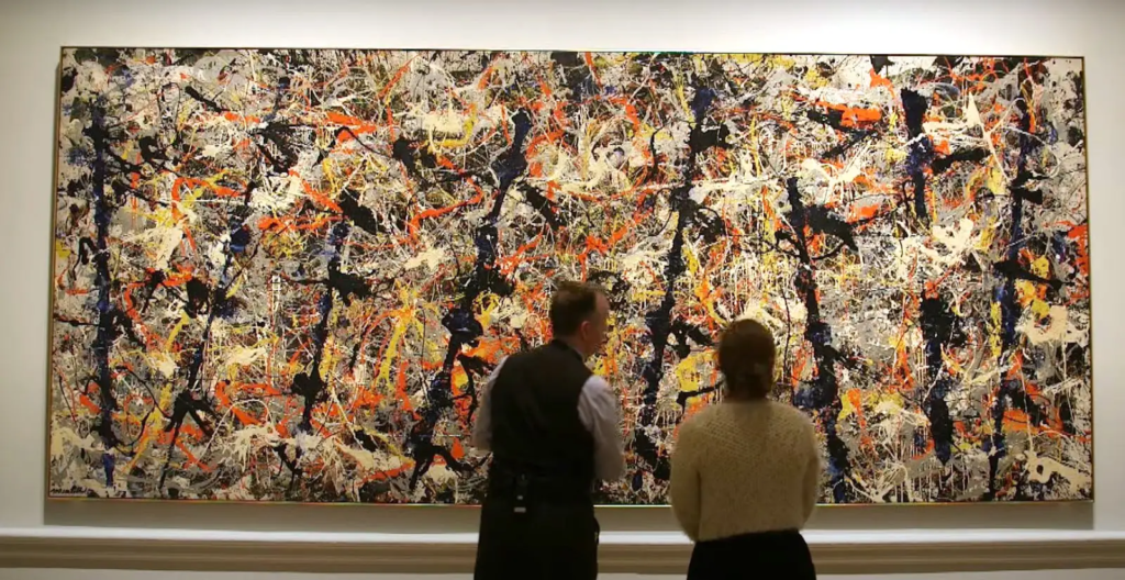 Blue Poles (also known as Number 11, 1952), a famous painting by the American abstract expressionist artist Jackson Pollock, created in 1952
