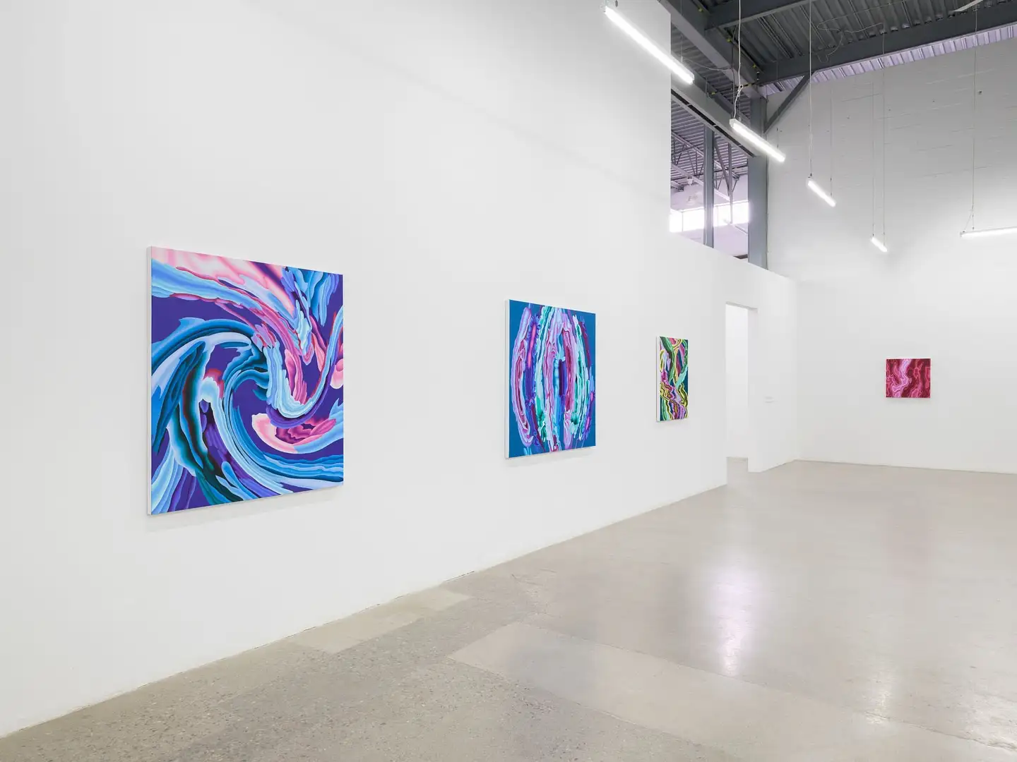 Exhibition view of artist Liliane Tomasko&rsquo;s show titled *dark goes lightly*, presented at Ch&acirc;teau La Coste in Le Puy-Sainte-R&eacute;parade, France